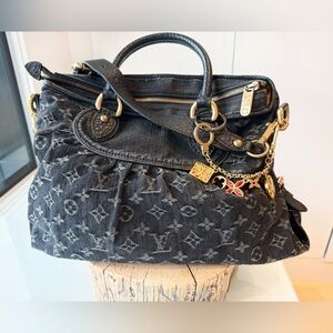 Louis Vuitton Black Denim Soft Speedy MM